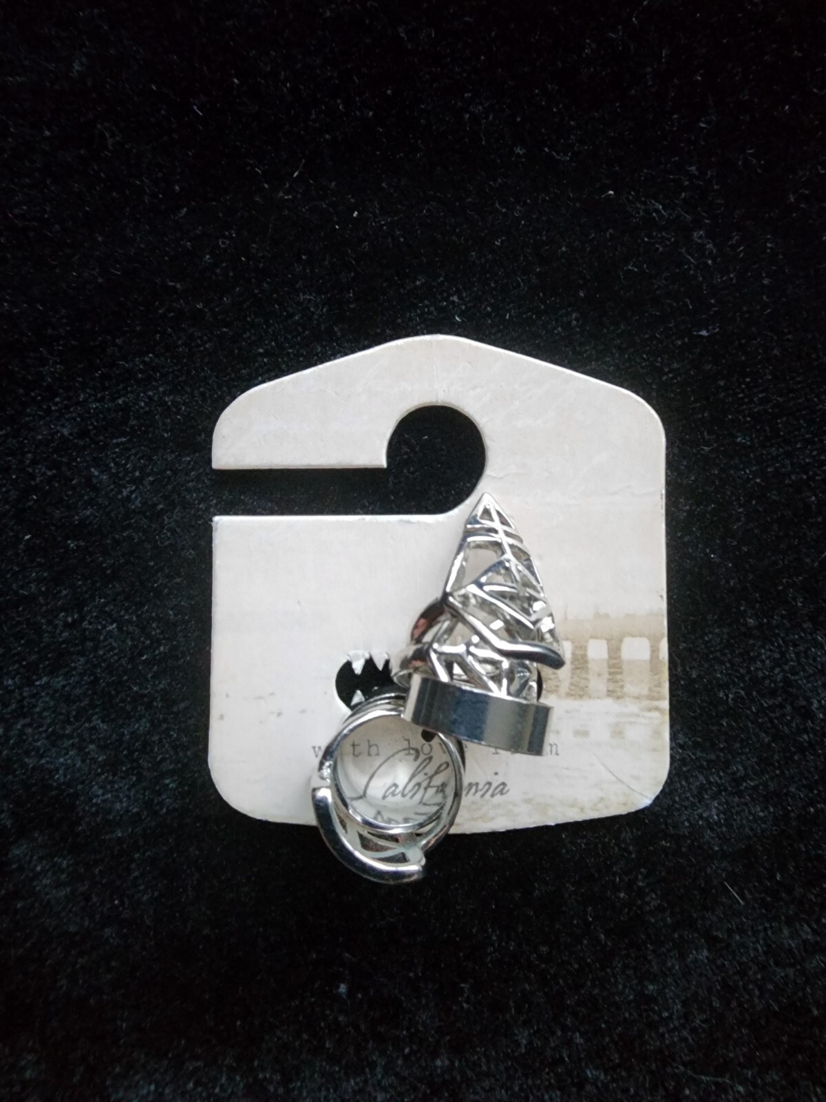 5 Silver Tone Geometric Toe Rings New on Card Boho Spring Summer