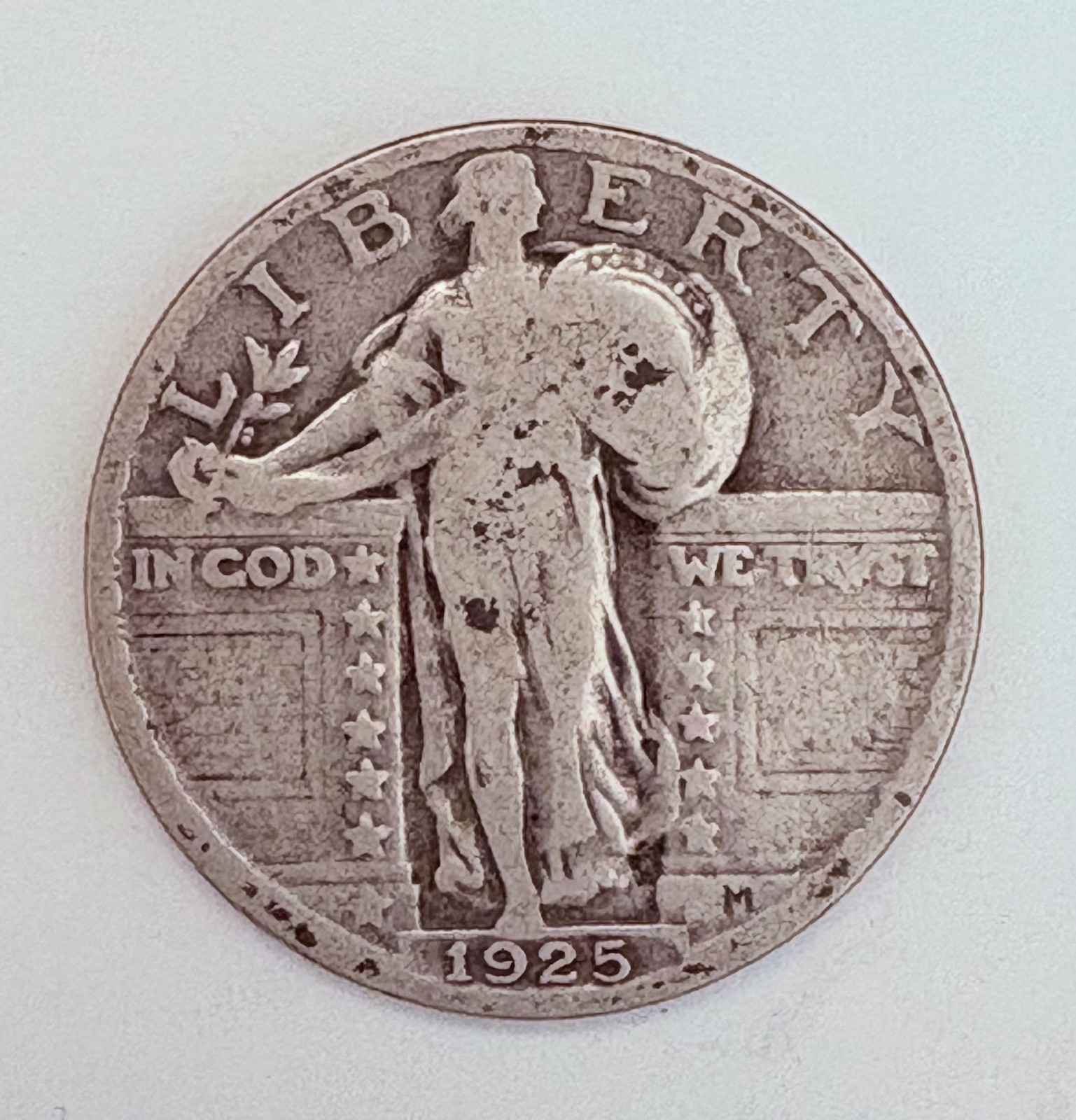 1925 (P) Fine Standing Liberty Quarter 90% Silver