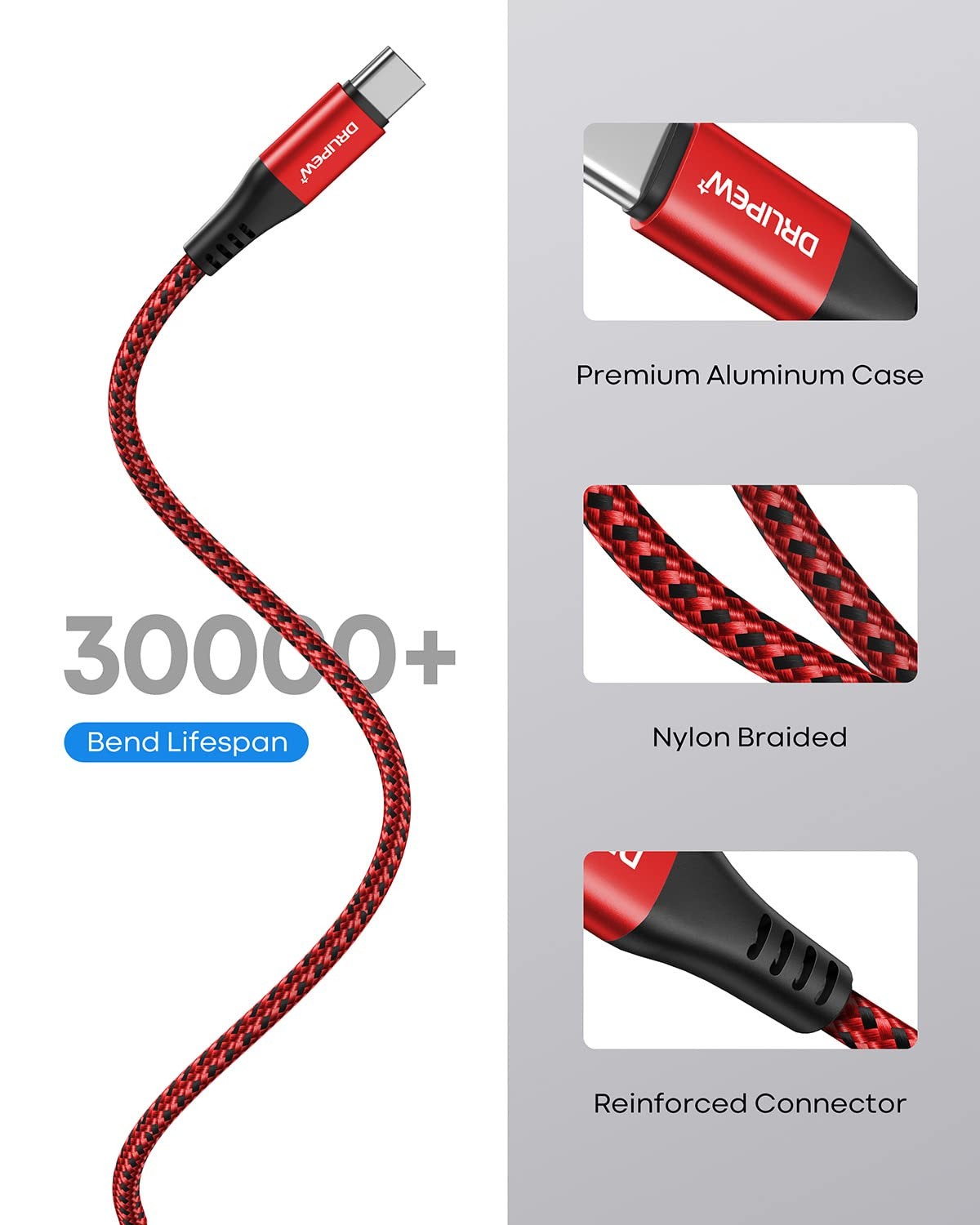 USB C Cable 10 ft 3Pack, Extra Long USB A to USB C Cable 10ft Braided Type C ...