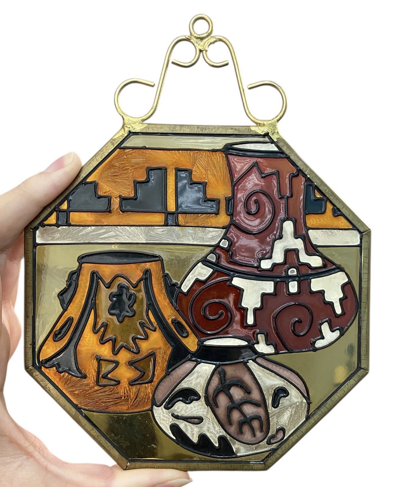 Southwestern Pottery Suncatcher Octagon Shape