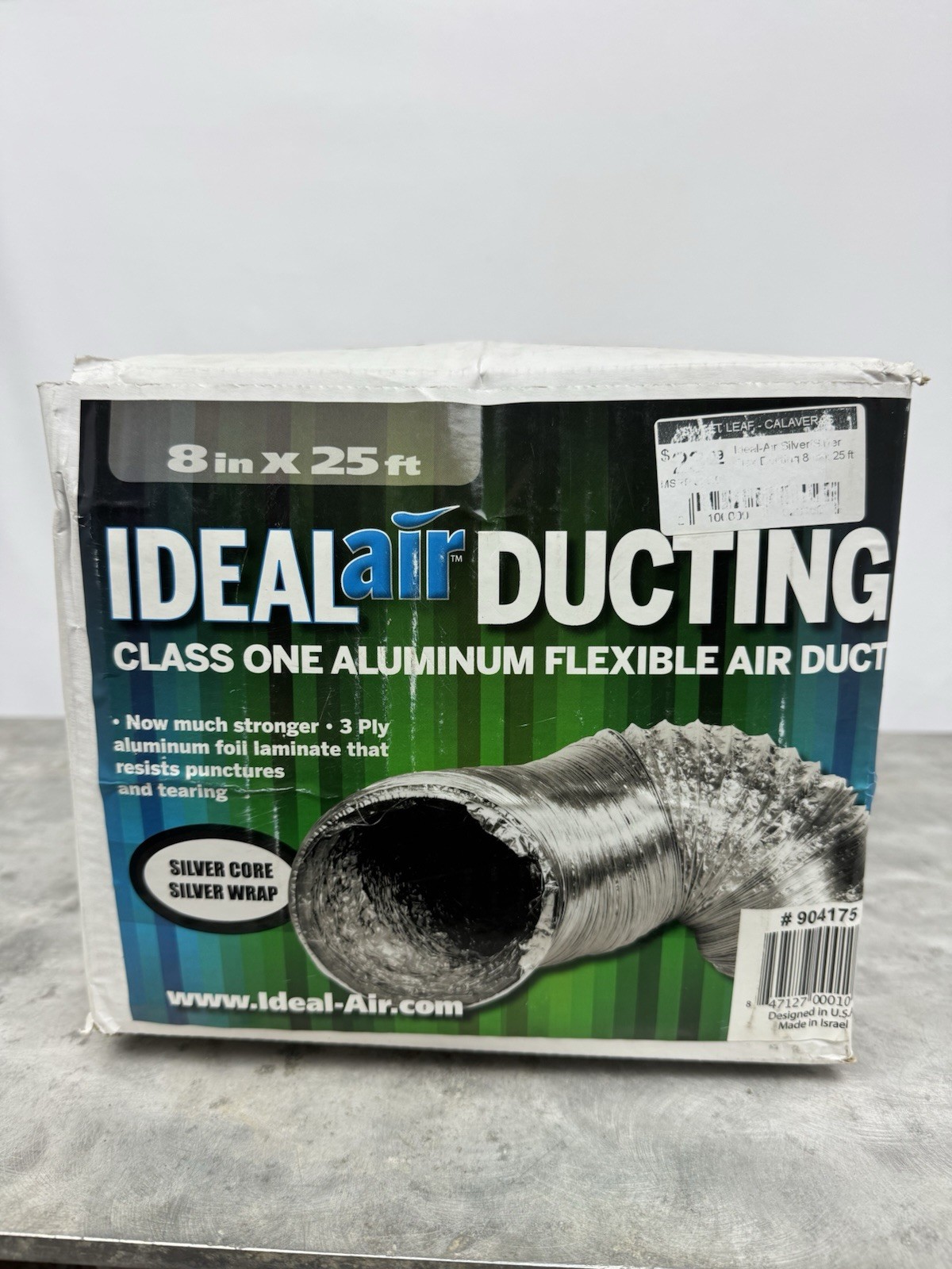 Ideal Air Supreme Silver / Black Ducting 8"x25' - 8 in by 25 inch fan duct