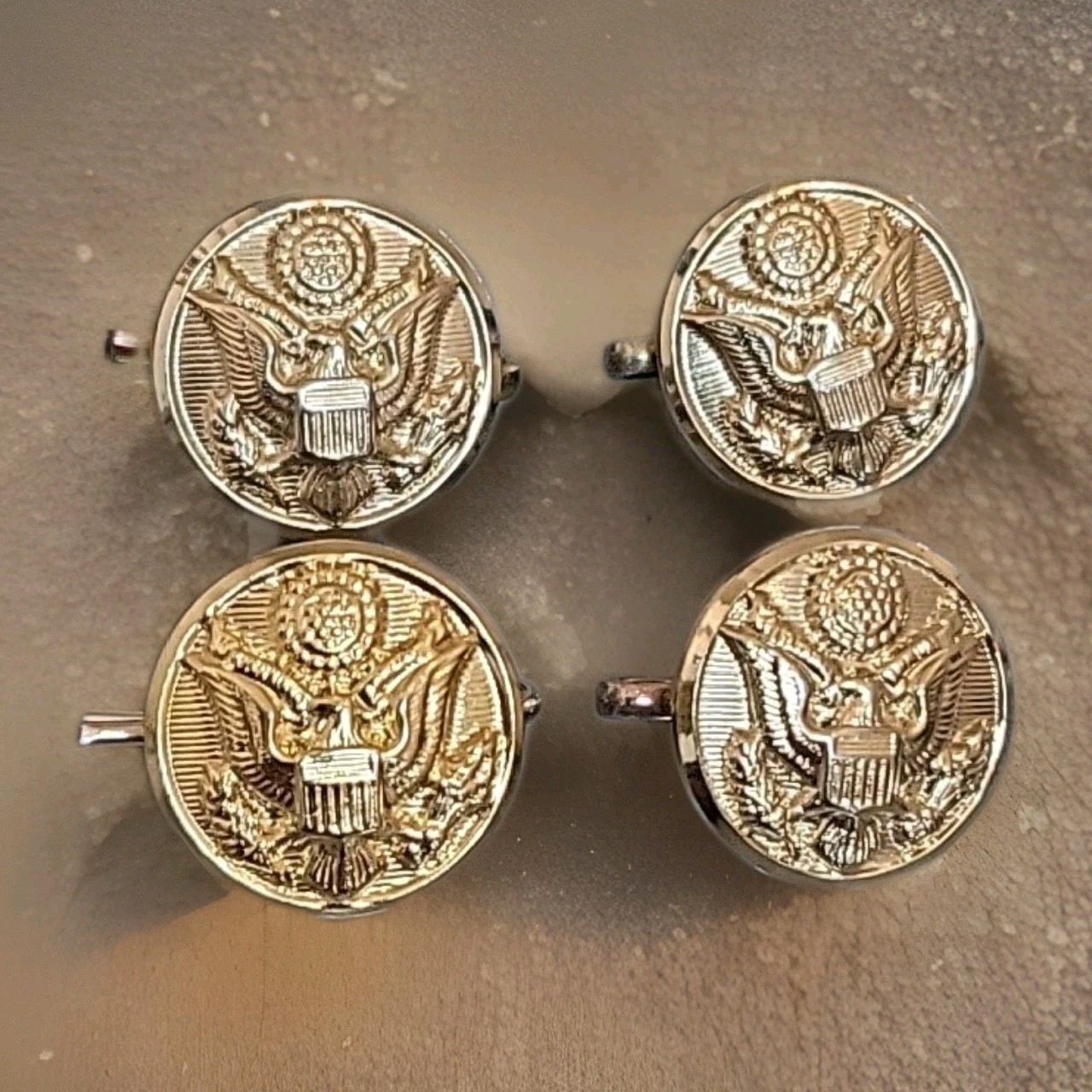 Vintage Gold US ARMY Buttons 1/2"  Waterbury Set Of 4 Mint Condition J94