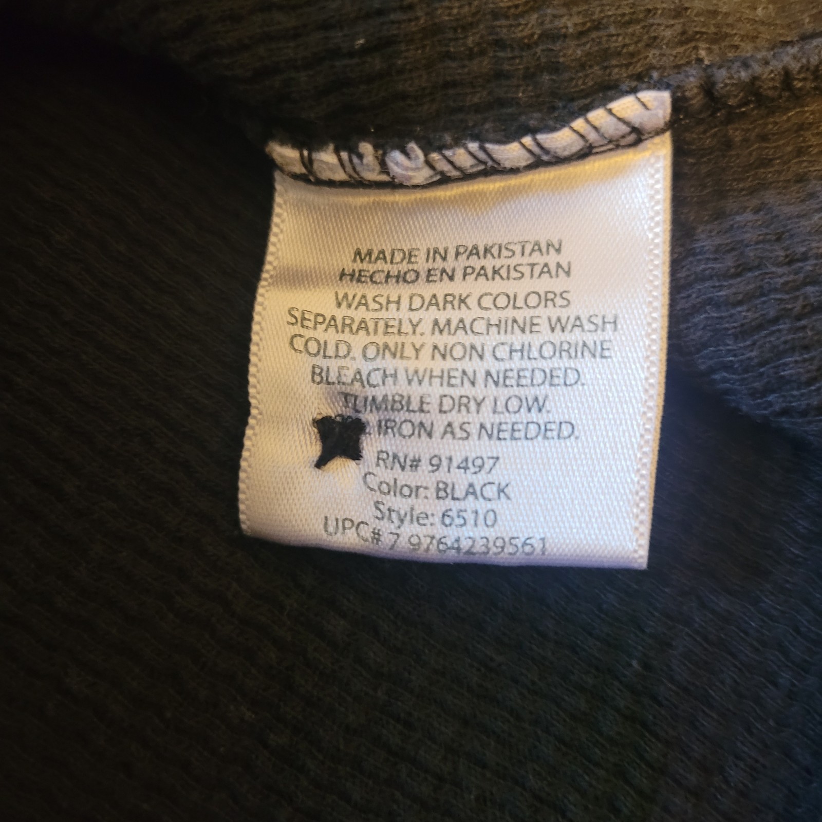 Real Tree Waffle Knit Thermal Shirt Pullover Black Men’s Size M LOGO