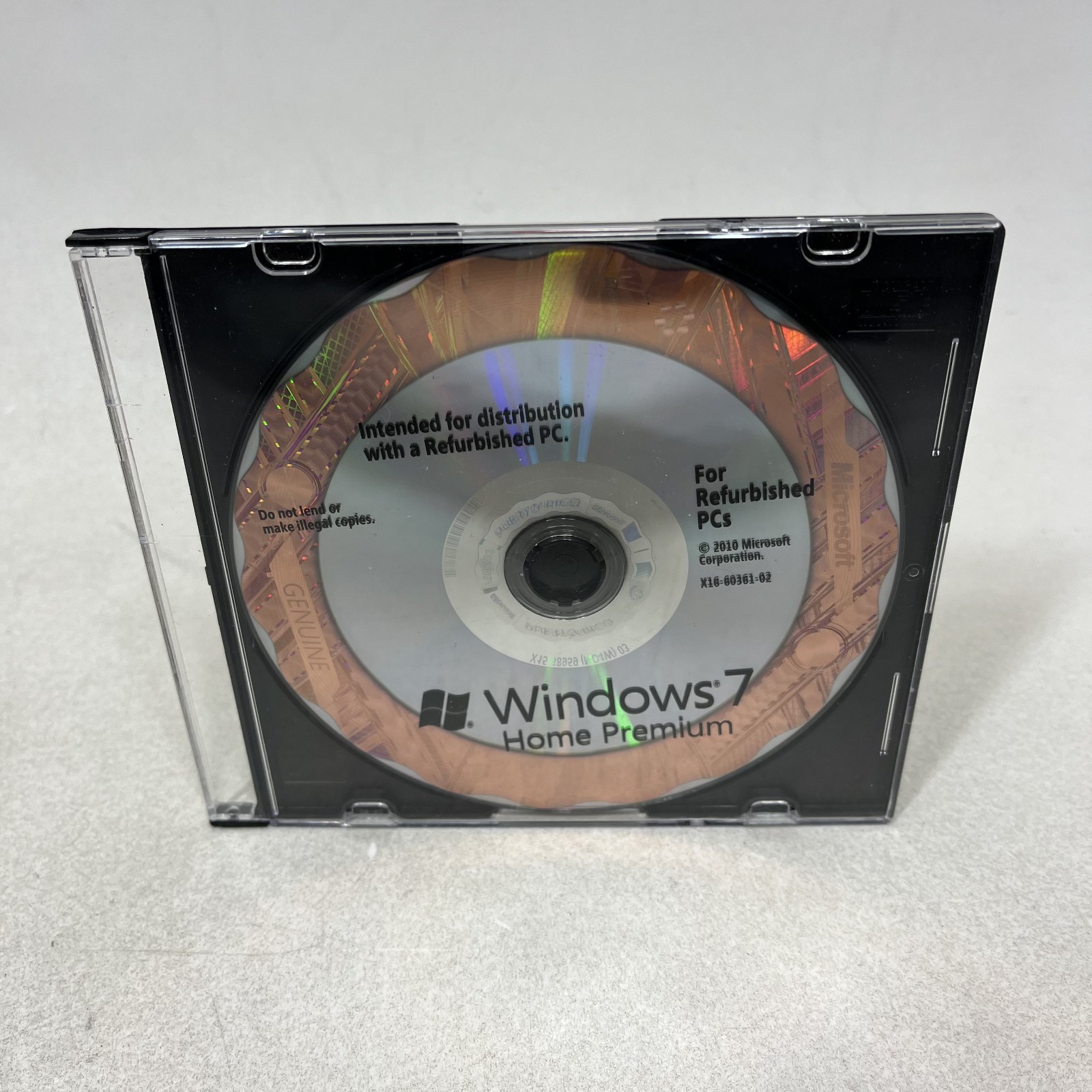 Microsoft Windows 7 Home w/SP1 32 Bit DVD 2011 Refurbished PC *NO KEY*