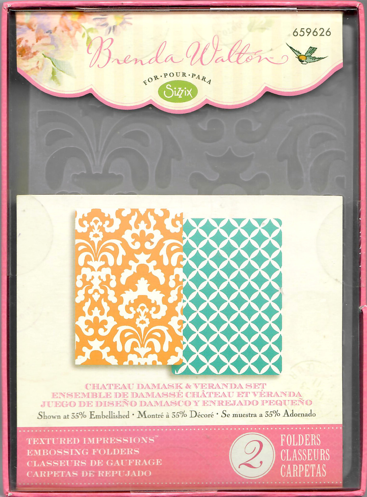 *Rare* Sizzix Brenda Walton, Chateau Damask & Veranda TI Set, 659626