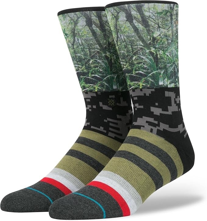 STANCE 'SARGENT' DWYANE WADE 200-NEEDLE CREW SOCK Mens Green Large 9-12