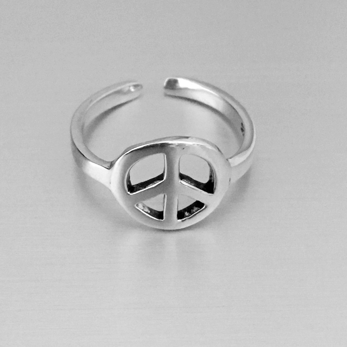 Sterling Silver Peace Toe Ring, Silver Rings, Love Ring, Peace Ring