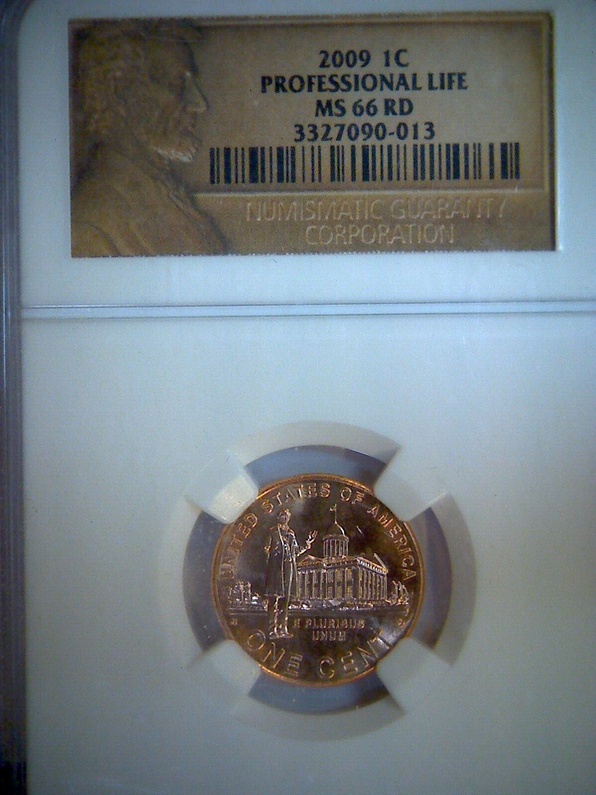 2009-P LINCOLN CENT PROFESSIONAL LIFE NGC MS 66 RD ,  3327090-013