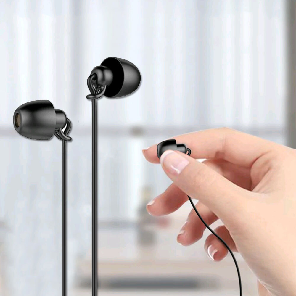 3.5mm Sleep Headset In Ear Earphone Stereo Silicone Earbuds Wired Headphone*