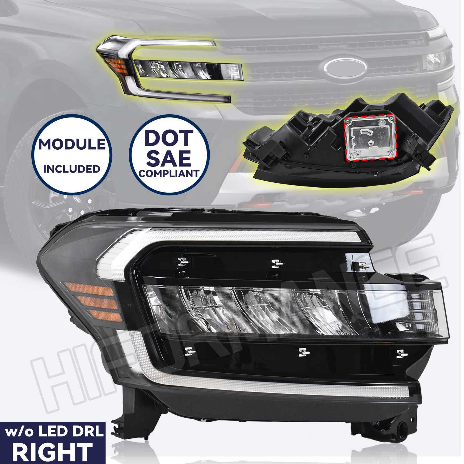 For 2022-2024 Ford Expedition w/o LED DRL Full LED Headlight Headlamp Passenger
