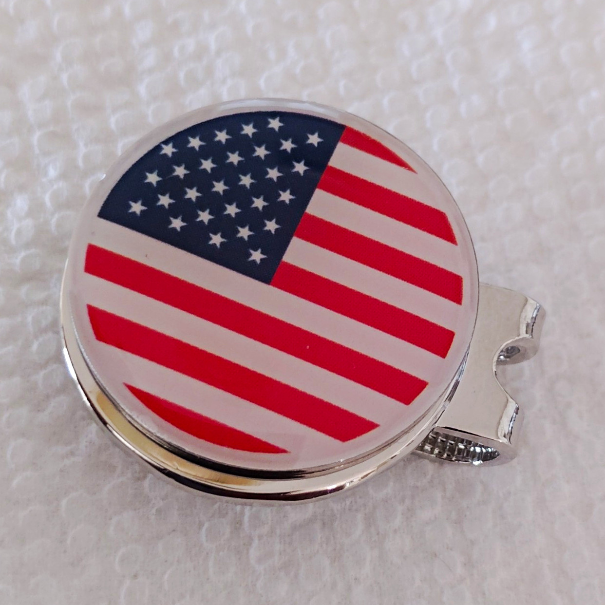 USA Flag Magnetic Golf Ball Marker with Hat Clip – Metal
