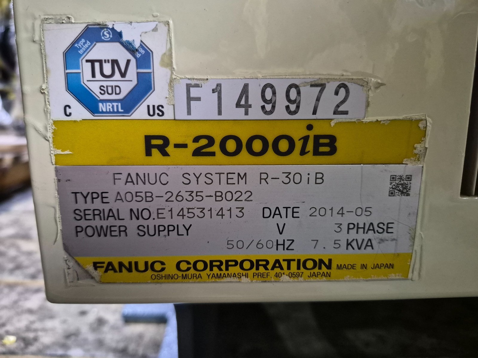 FANUC R-2000iB/210F Complete w/ R-30iB Controls REFURBISHED