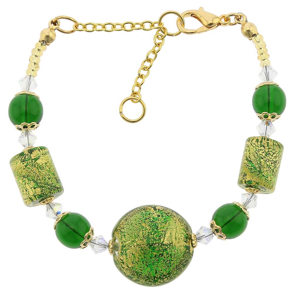 GlassOfVenice Murano Glass Ca D'Oro Bracelet - Emerald Green