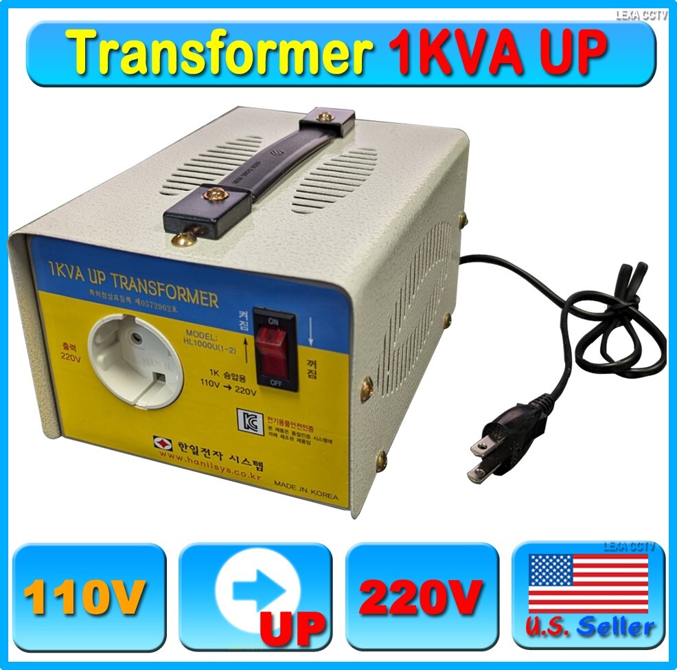 110 Volts step up to 220 Voltes 1KVA TRANSFORMER Made in Korea 220V Output