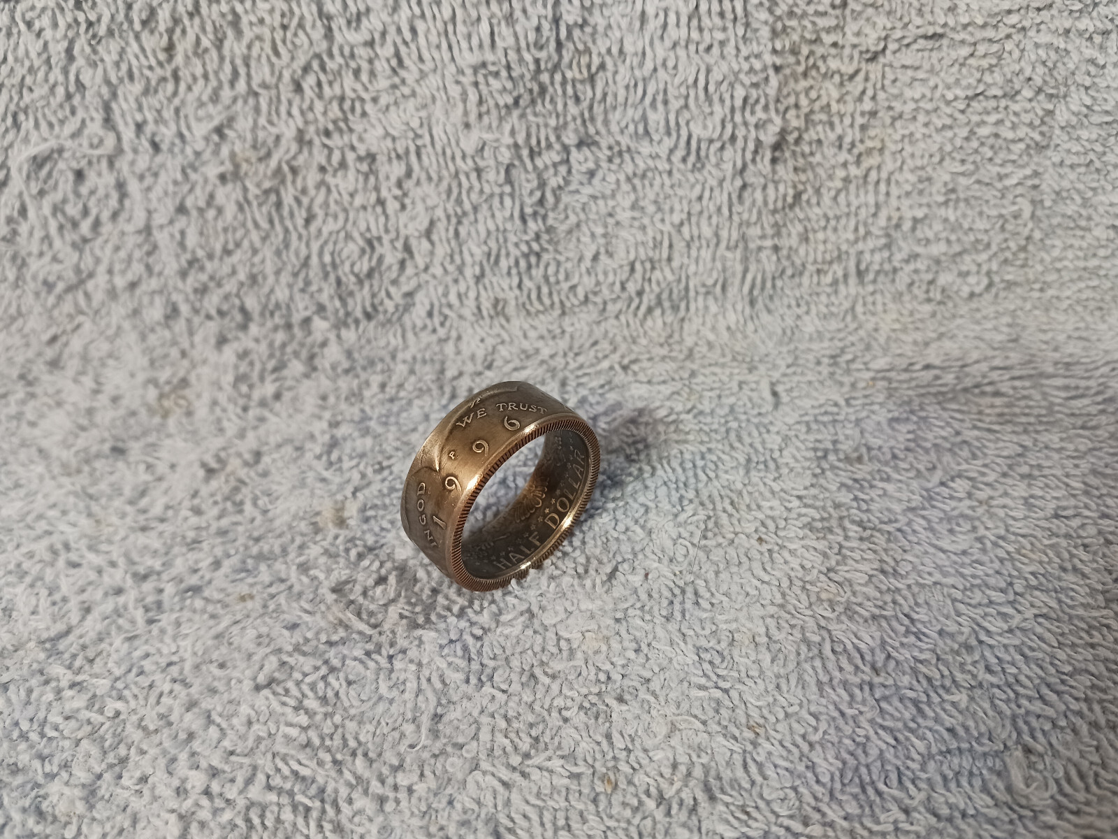 1996 Kennedy Half Dollars  size 12   coin ring  handmade