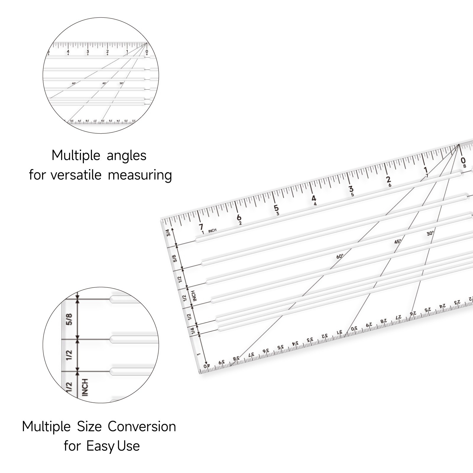 Clear Plastic Zero Centering Ruler, Sewing & Quilting Ruler