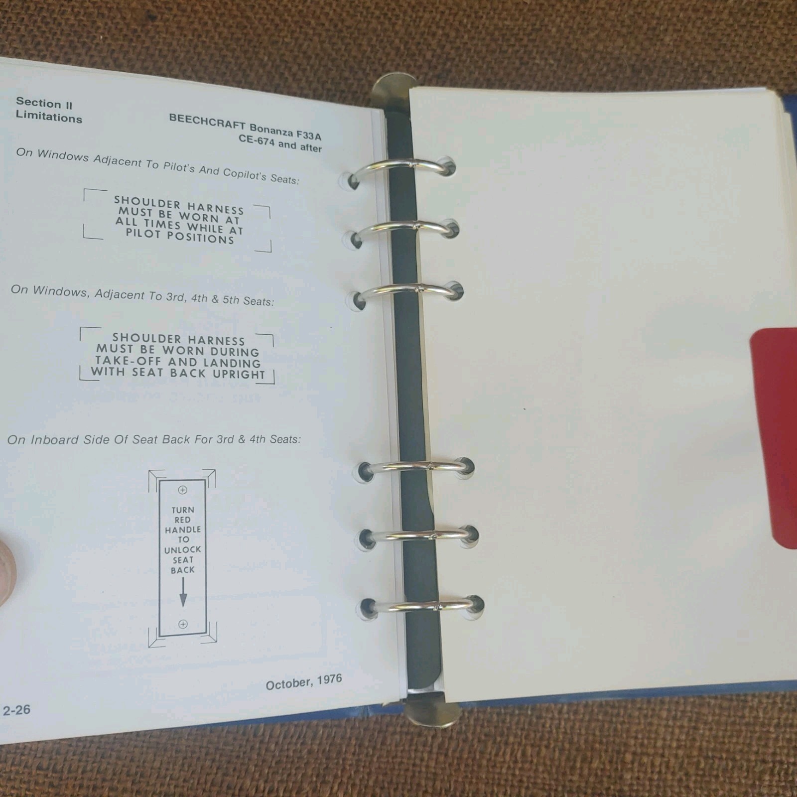 Beechcraft F33A & F33C Bonanza Pilot’s Operating Manual