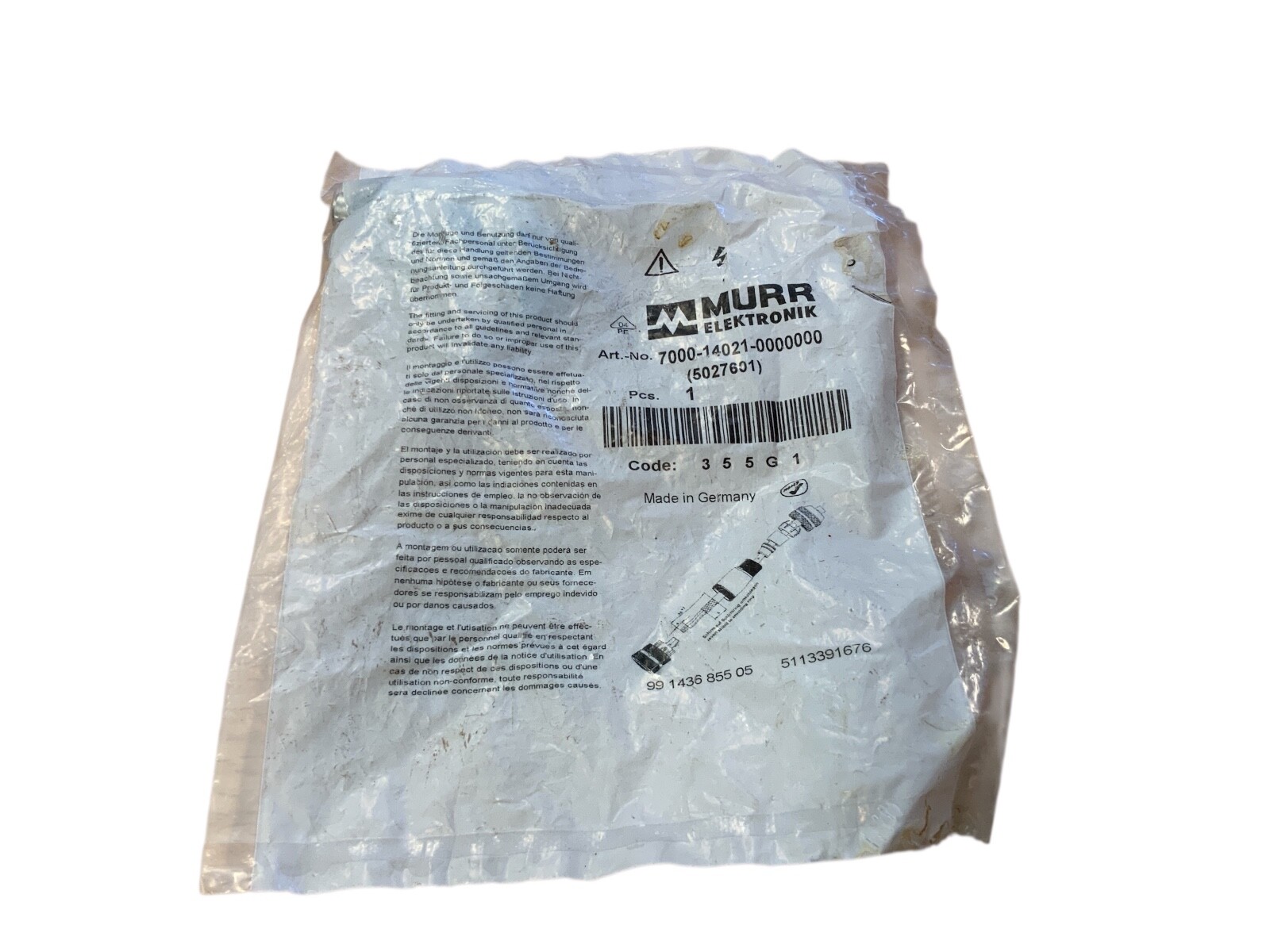 MURR round connector 7000-14021-0000000 (5027601)