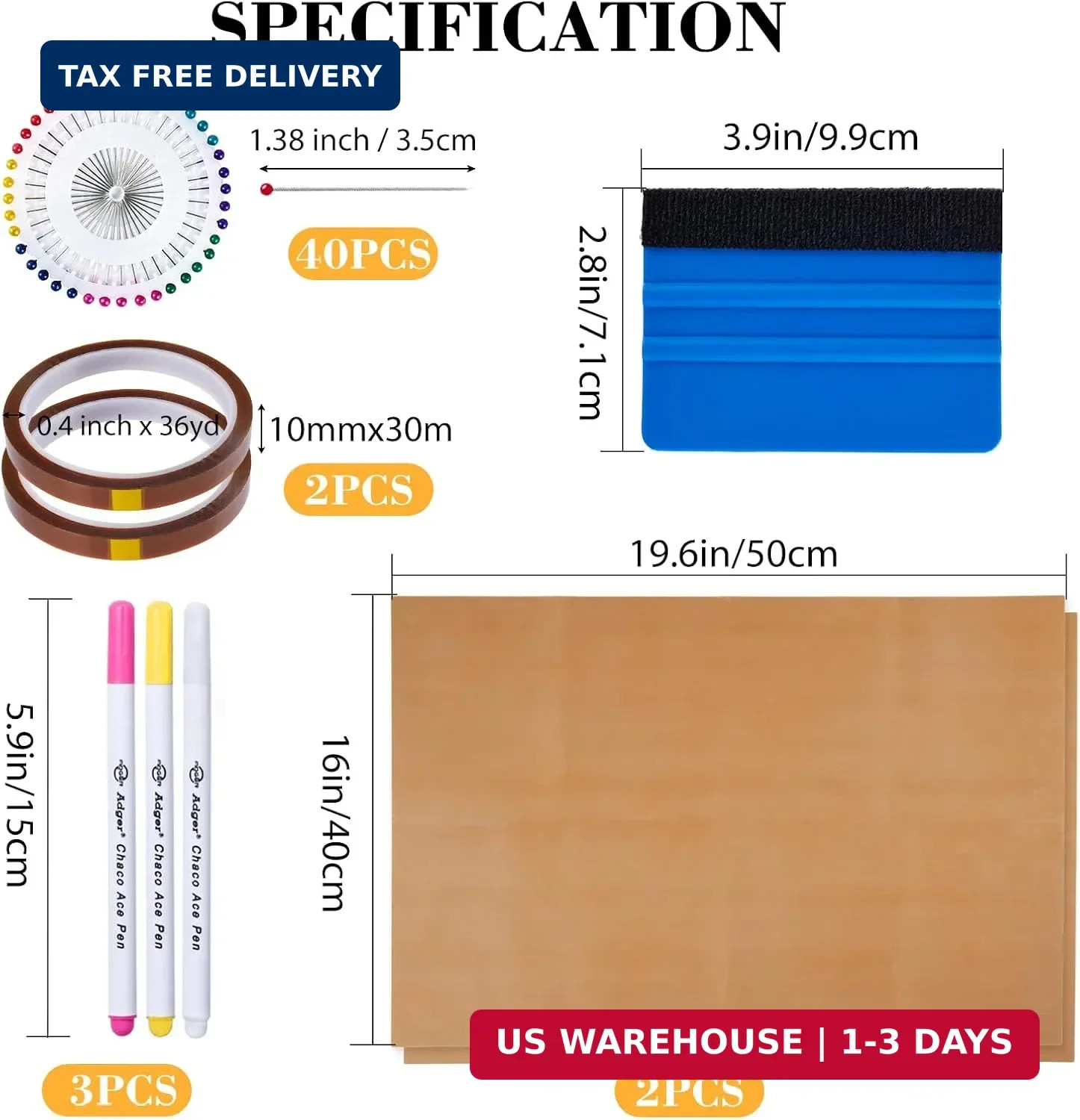 18Pcs Sublimation Accessories, Tshirt Ruler Guide Vinyl Alignment Tool, Heat Pre