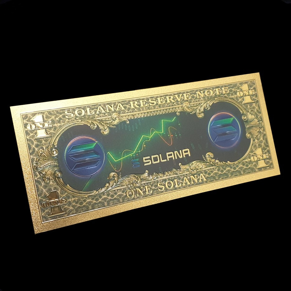 Solana Commemorative Gold Foil Reserve Note - Cryptocurrency SOL Ledger New