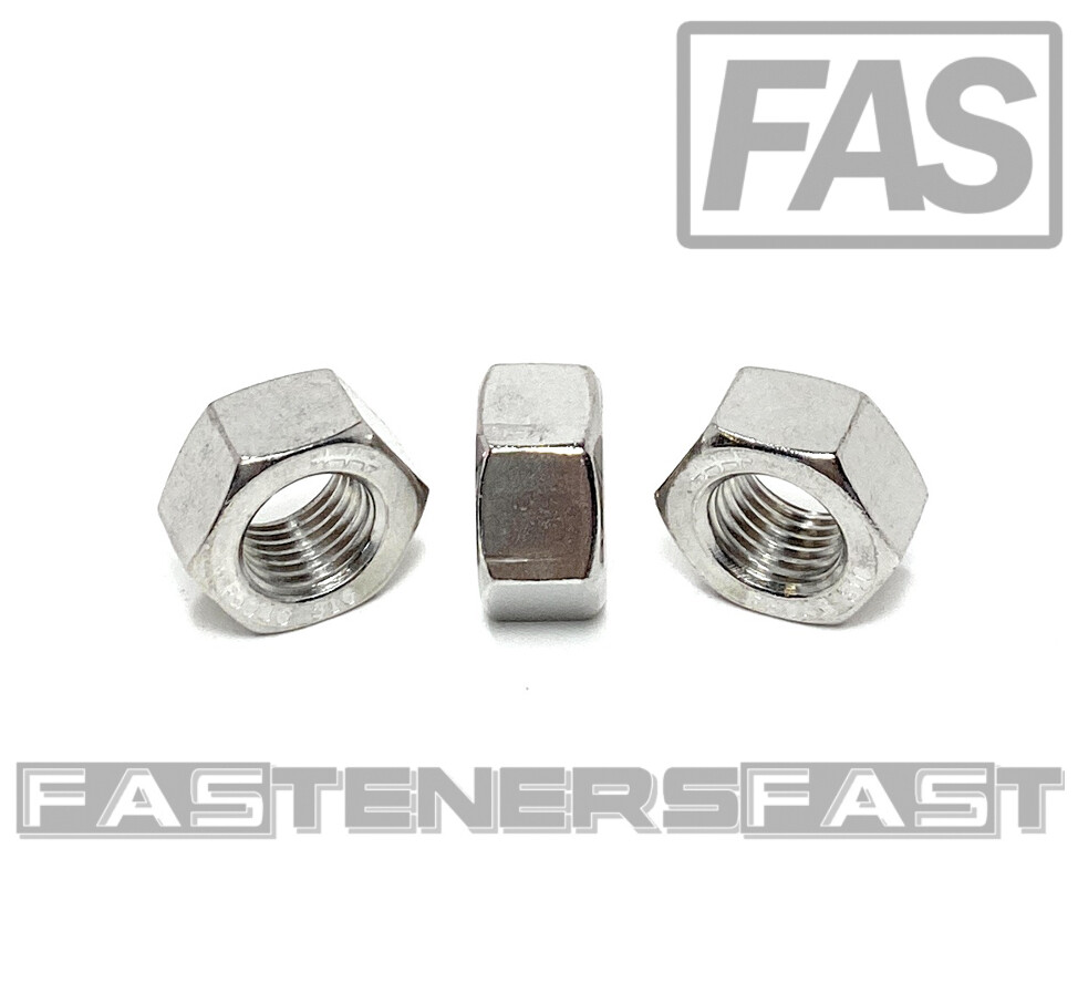 (10) 7/16-20 Finished Hex Nuts 316 Stainless Steel FINE THREAD UNF Marine Grade
