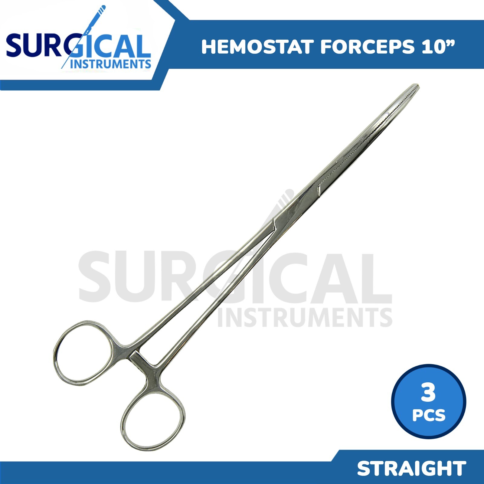 3 Rochester Pean Forceps Surgical Straight 10"