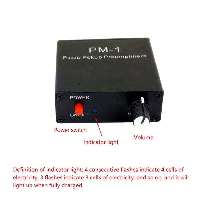 Piezo Pickup Preamplifier Auditory PM-1 Headphone Amplifier Preamp for 6.35mm