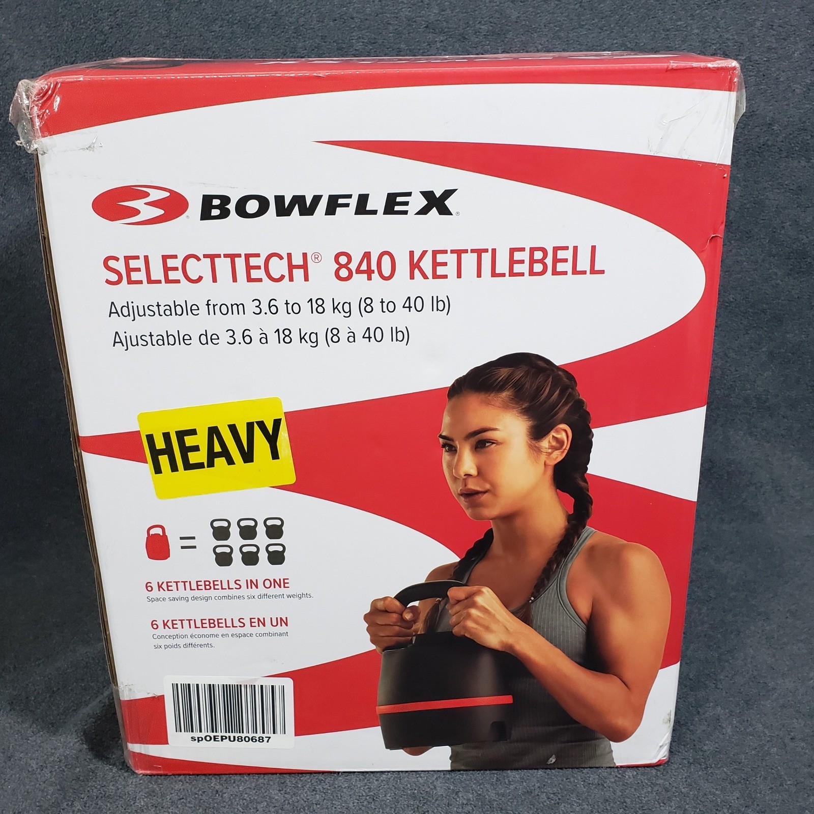 Bowflex Kettlebell SelectTech 840 8-40lb Black Red Adjustable Weight Gym