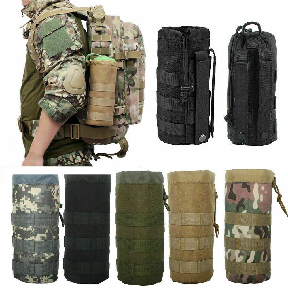 Tactical Molle Water Bottle Pouch 1000D Kettle Holder Carrier Bag Camping Hiking