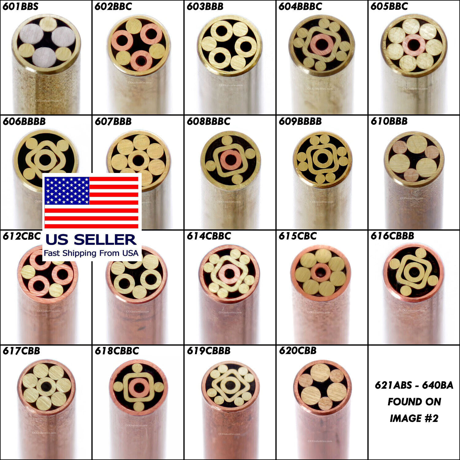 Mosaic Pins - (0.187 (3/16) Inch Diameter) - (38 Different Rod Options)