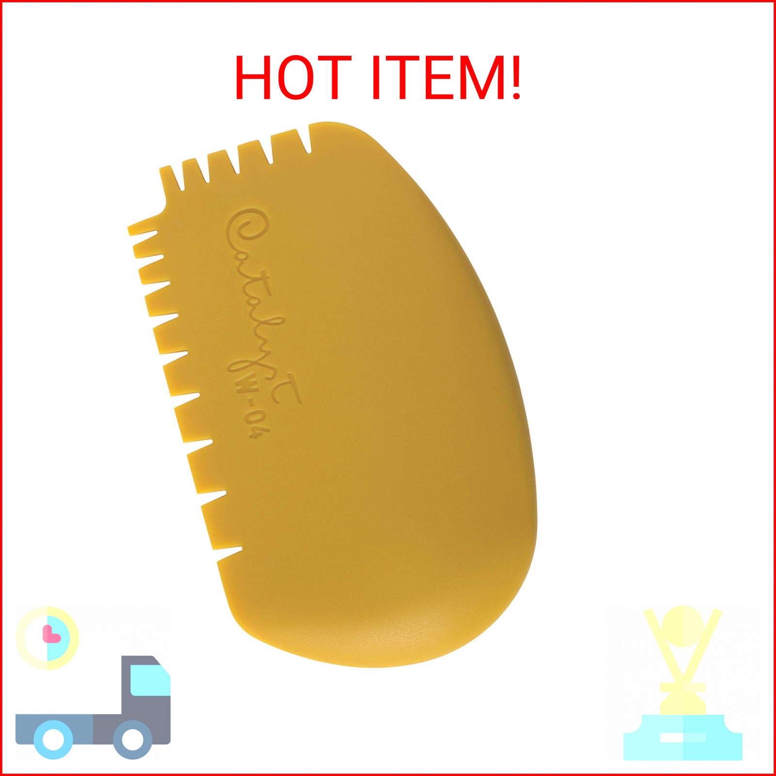 Princeton Artist Brush Catalyst Silicone Wedge Tool, Yellow W-04