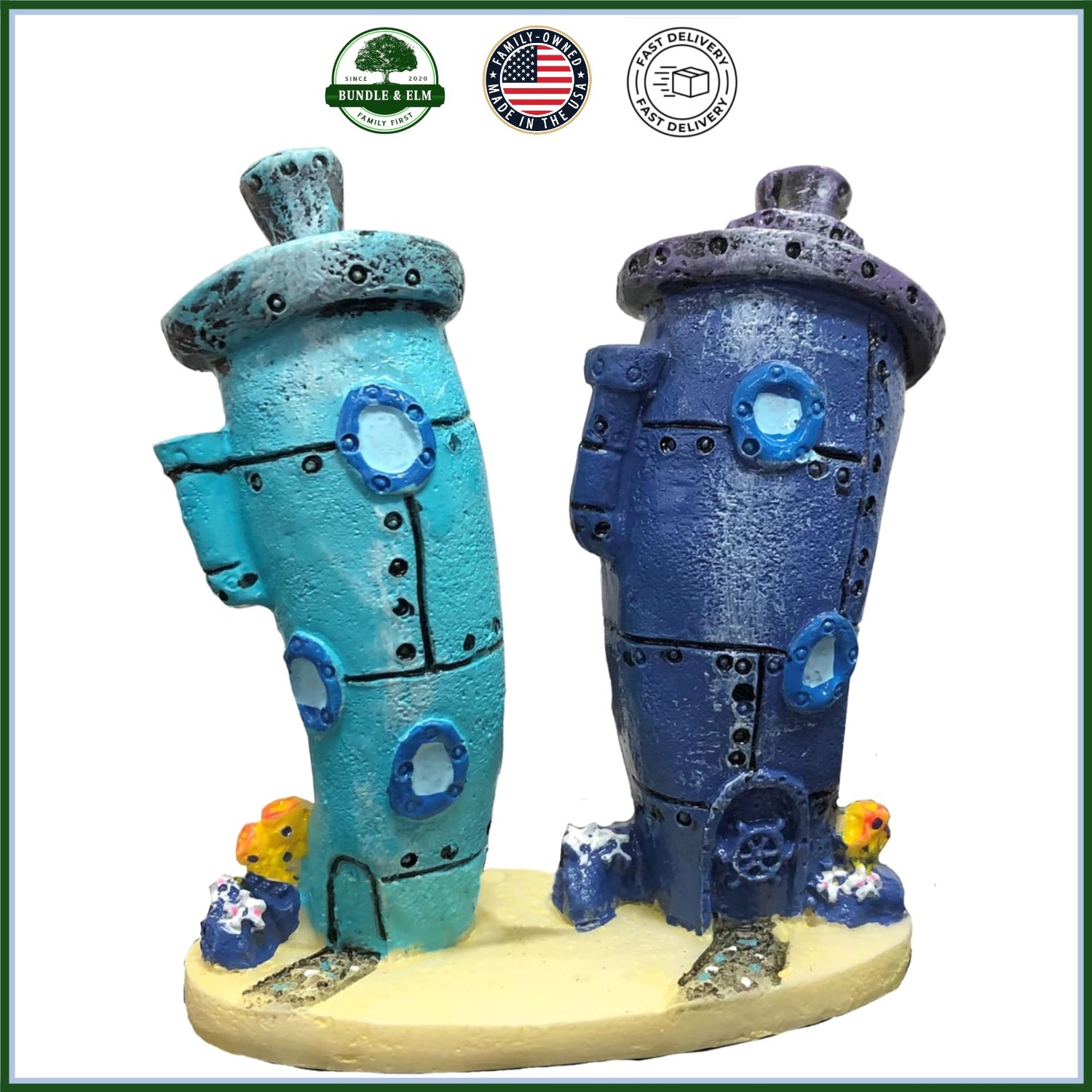 Colorful Aquarium Decoration, Bikini Bottom Style for Freshwater & Saltwater