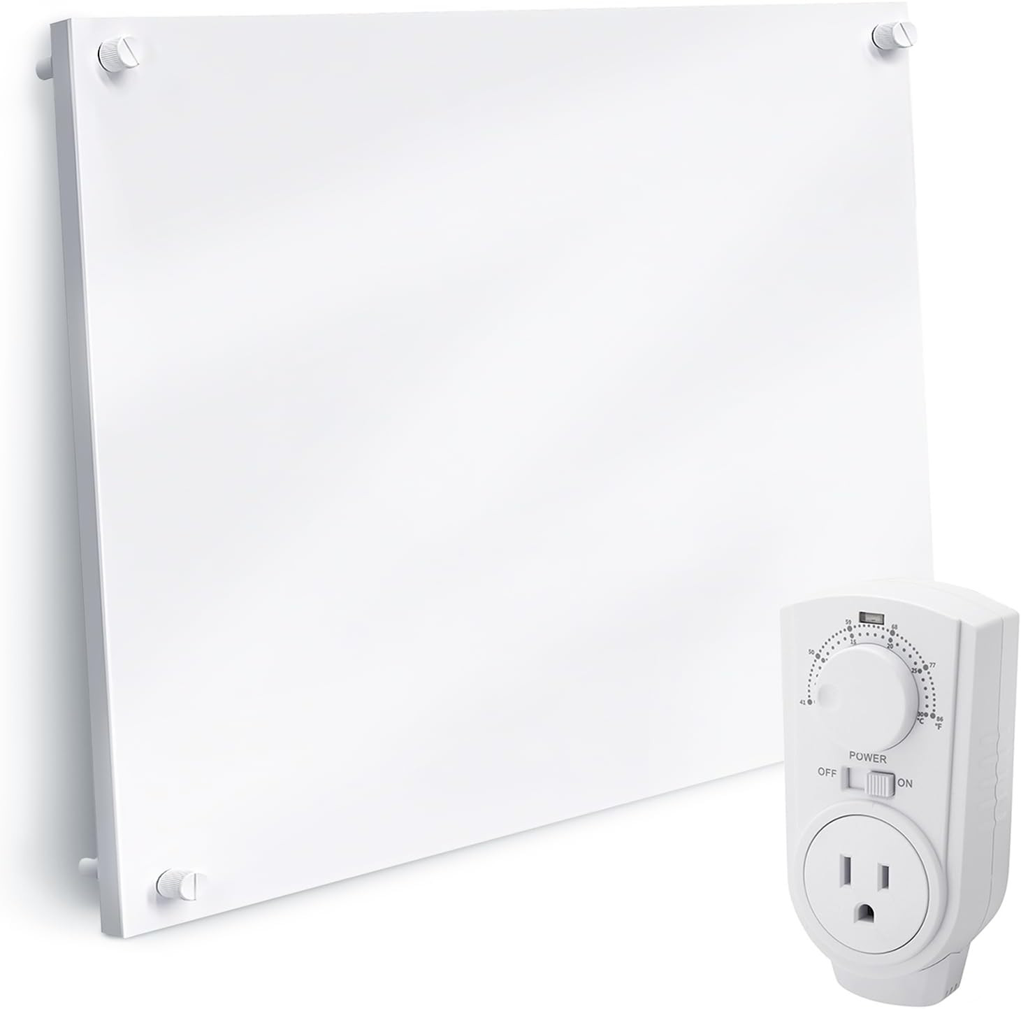 Wall Mount Space Heater Panel - with Thermostat - 250 Watt Splashproof Convectio