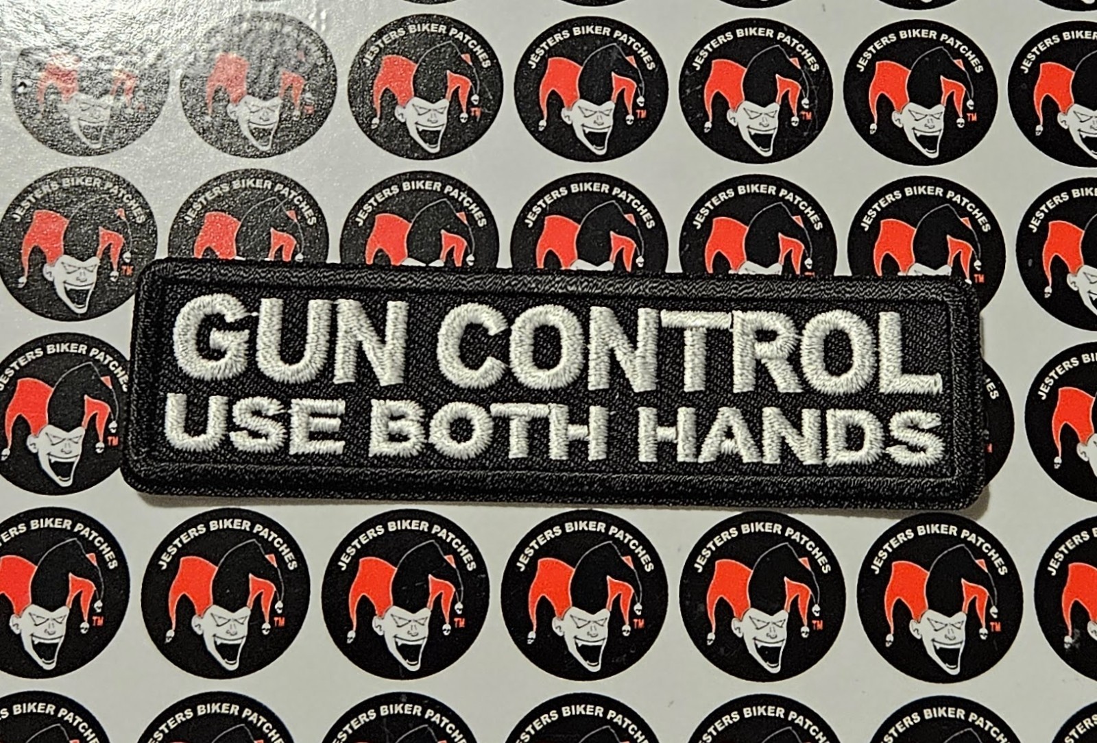 Gun Control Use Both Hands Embroidered Patch WB024