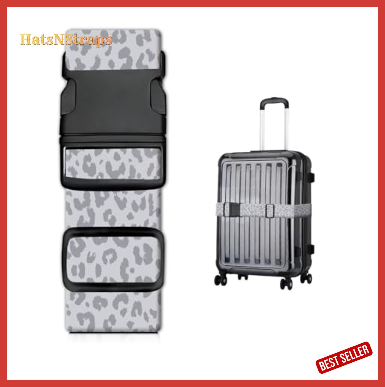 Luggage Straps for Suitcases Heavy Duty Quick Release Buckle Adjustable Grey