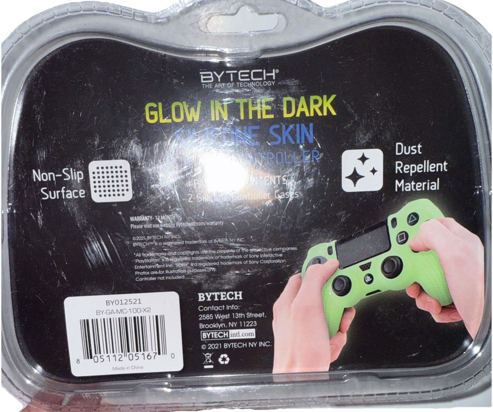 Bytech 2 Pack Glow In The Dark Silicone Skins For Ps4 Controller ~ NEW