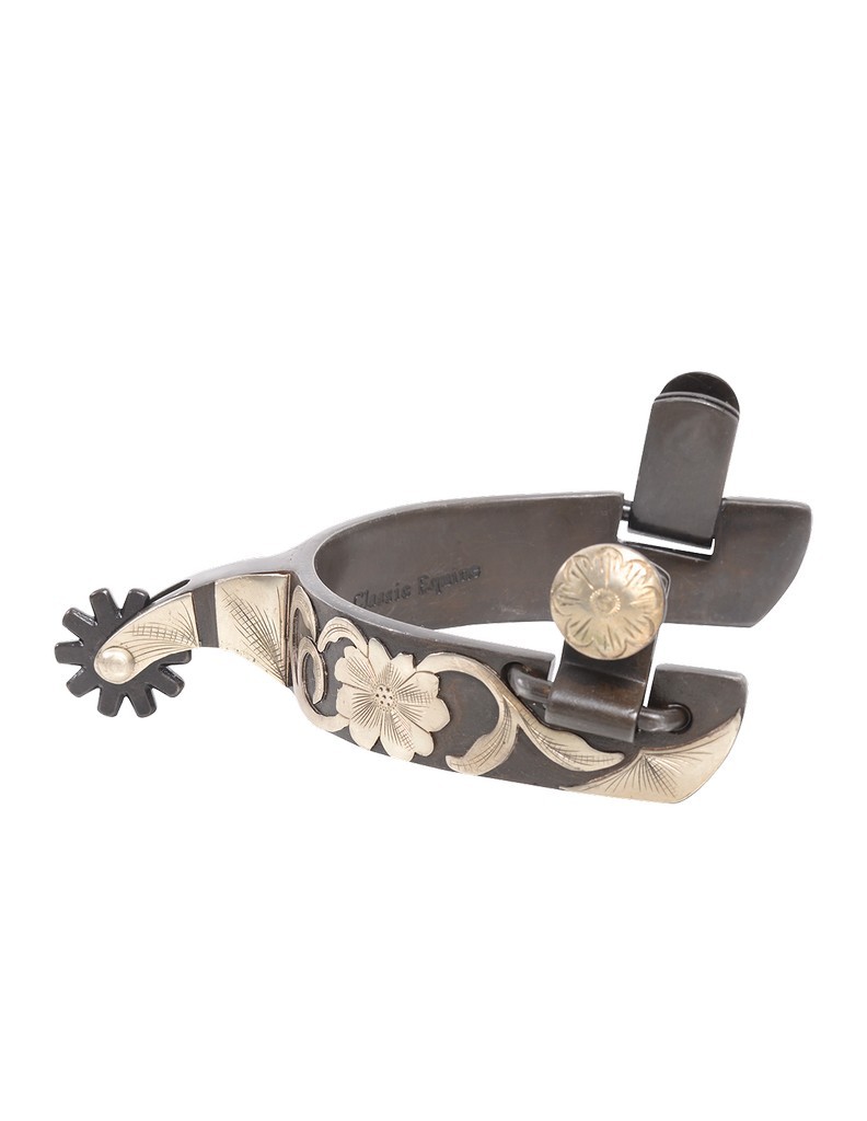 Classic Equine Spurs Roper Style Drop Shank 1 Band Gray SPURRP17