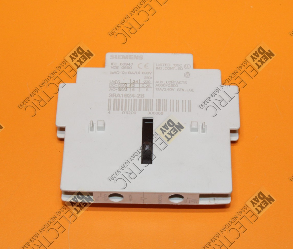 Siemens, 3RA1924-2B, Aux Auxiliary Contact Block Contactor