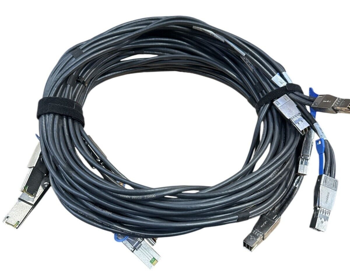 Lot of 5 Molex 1110683203 SFF-8644 to SFF-8088 Mini 28 AWG 3M SAS Cable