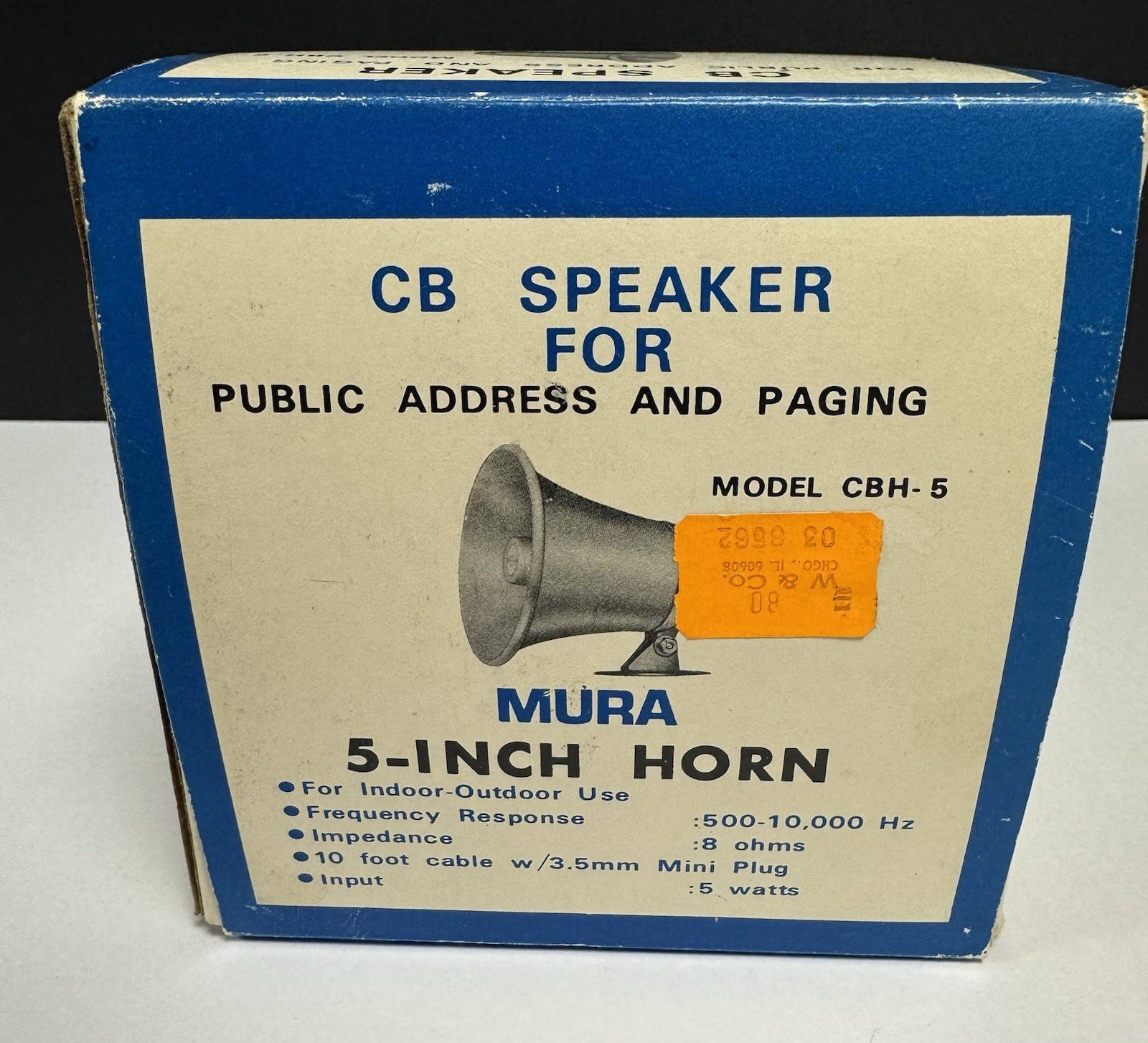 Mura CB Speaker 5-Inch Horn For Public Address And Paging CBH-5 New Open Box