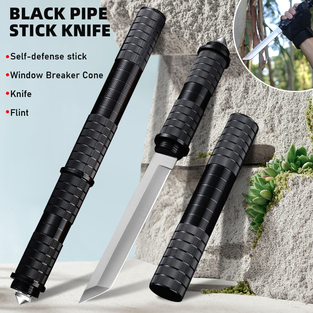 11.4" Black Survival Tactical Camping Outdoor Fixed Blade Hunting Military Knife
