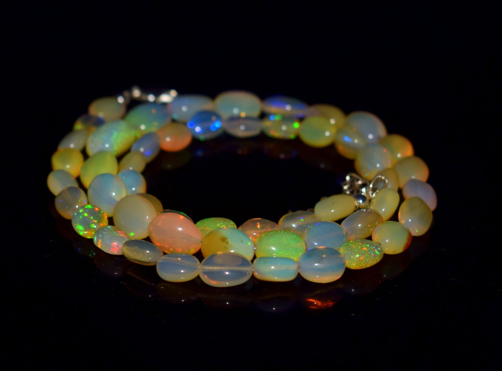 7x12mm Natural Ethiopian Opal Nuggets Fire Loose Gemstone Beads Strand 16"