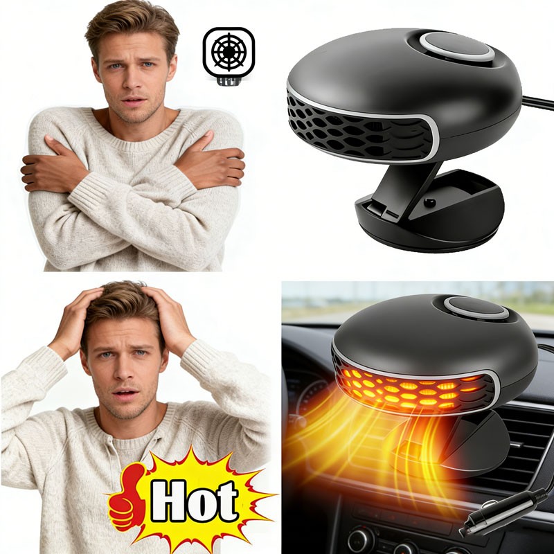 150W Portable Electric Car Heater 12V DC Heating Fan Defogger Defroster Demister