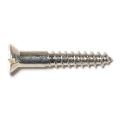 #6 x 7/8" Zinc Plated Steel Slotted Flat Head Wood Screws (72 pcs.)