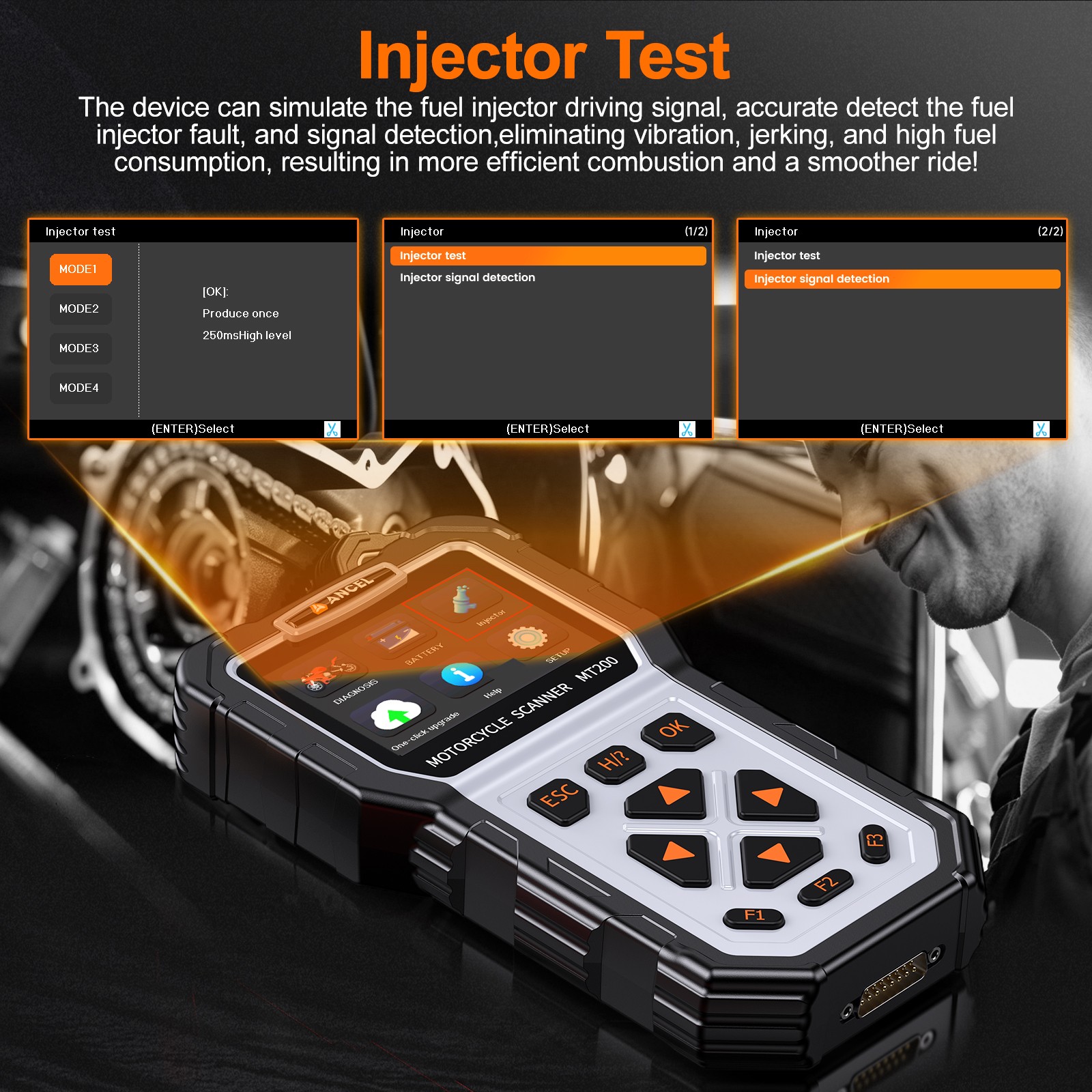 MT200 Motorcycle Scanner OBD2 Code Reader ABS Diagnostic Tool Fit For KAWASAKI