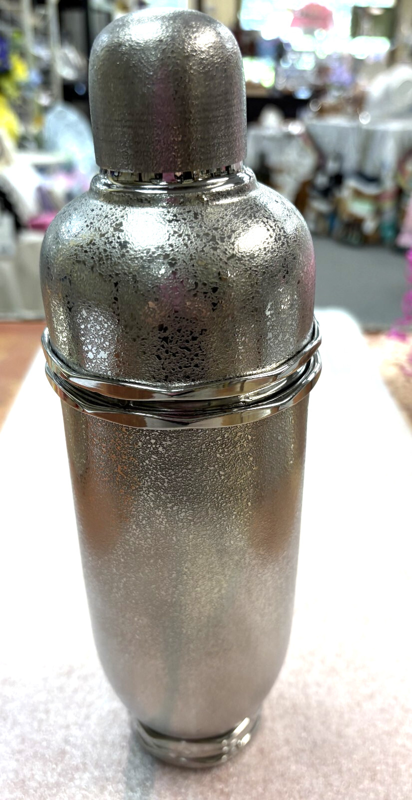 Michael Aram Stainless Steel Handmade Mirage Cocktail Shaker, NEW,  10"H x 3"W