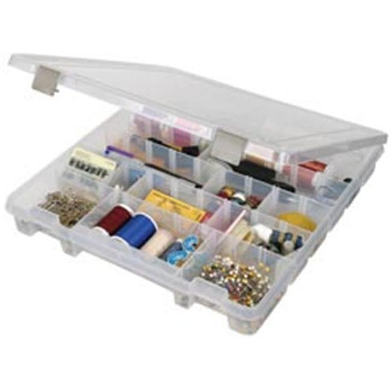 8 Fixed Dividers, 20 Removable Dividers, Clear, Scrapbook Storage Case, 1Piece