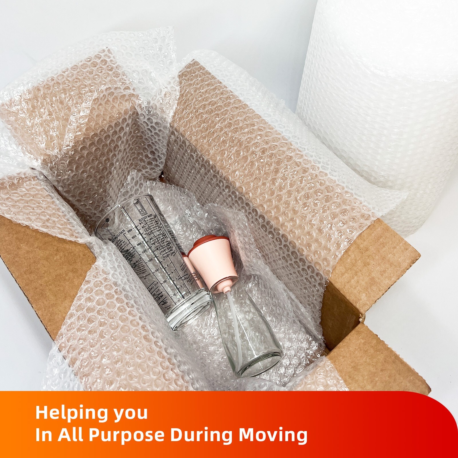 CoolPkg 2 Pack Bubble Cushioning Clear Wrap Rolls 12" x 72 ft, Shipping, Moving