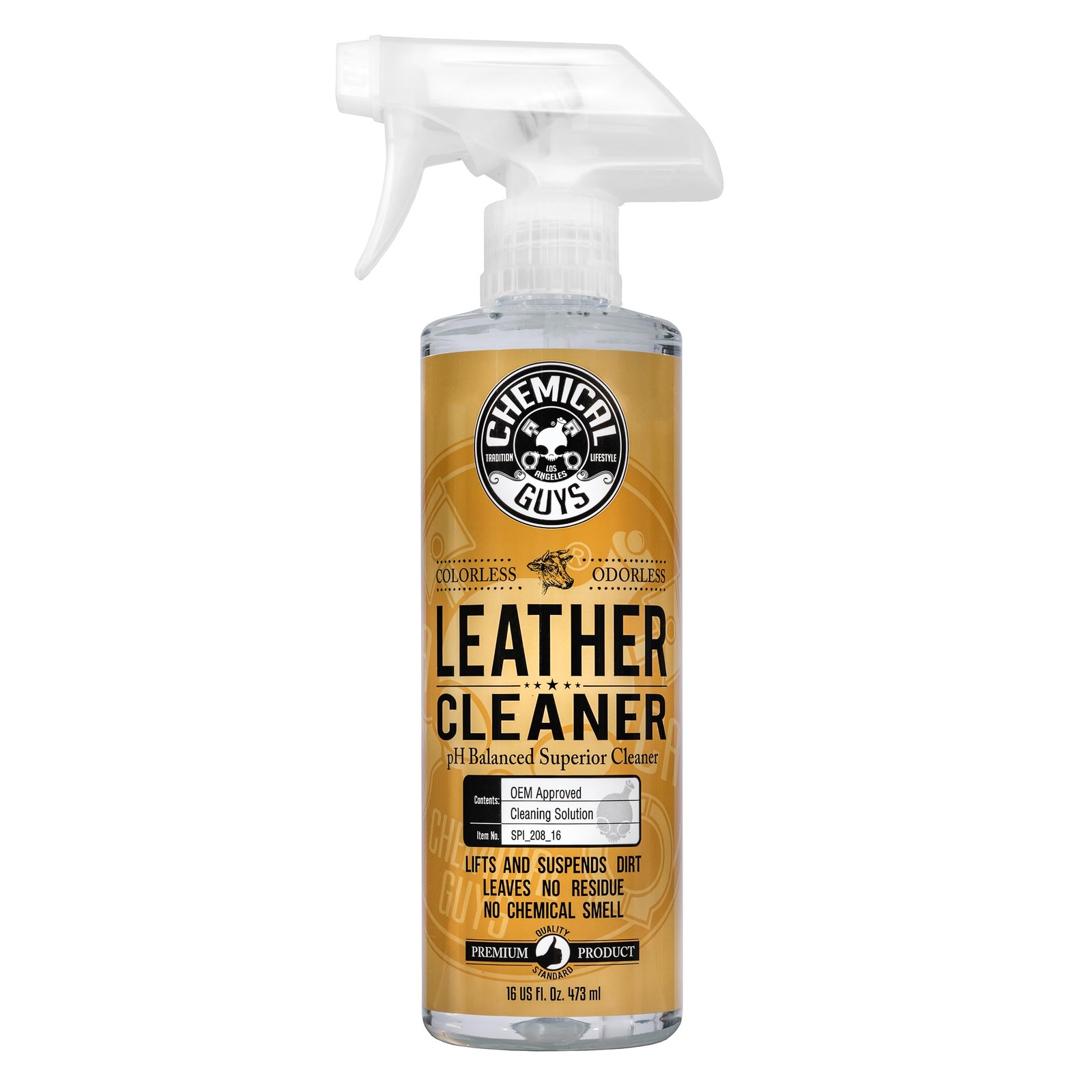 Cleaner Colorless 16 oz Chemical Guys Leather Odorless Safe Natural Synthetic