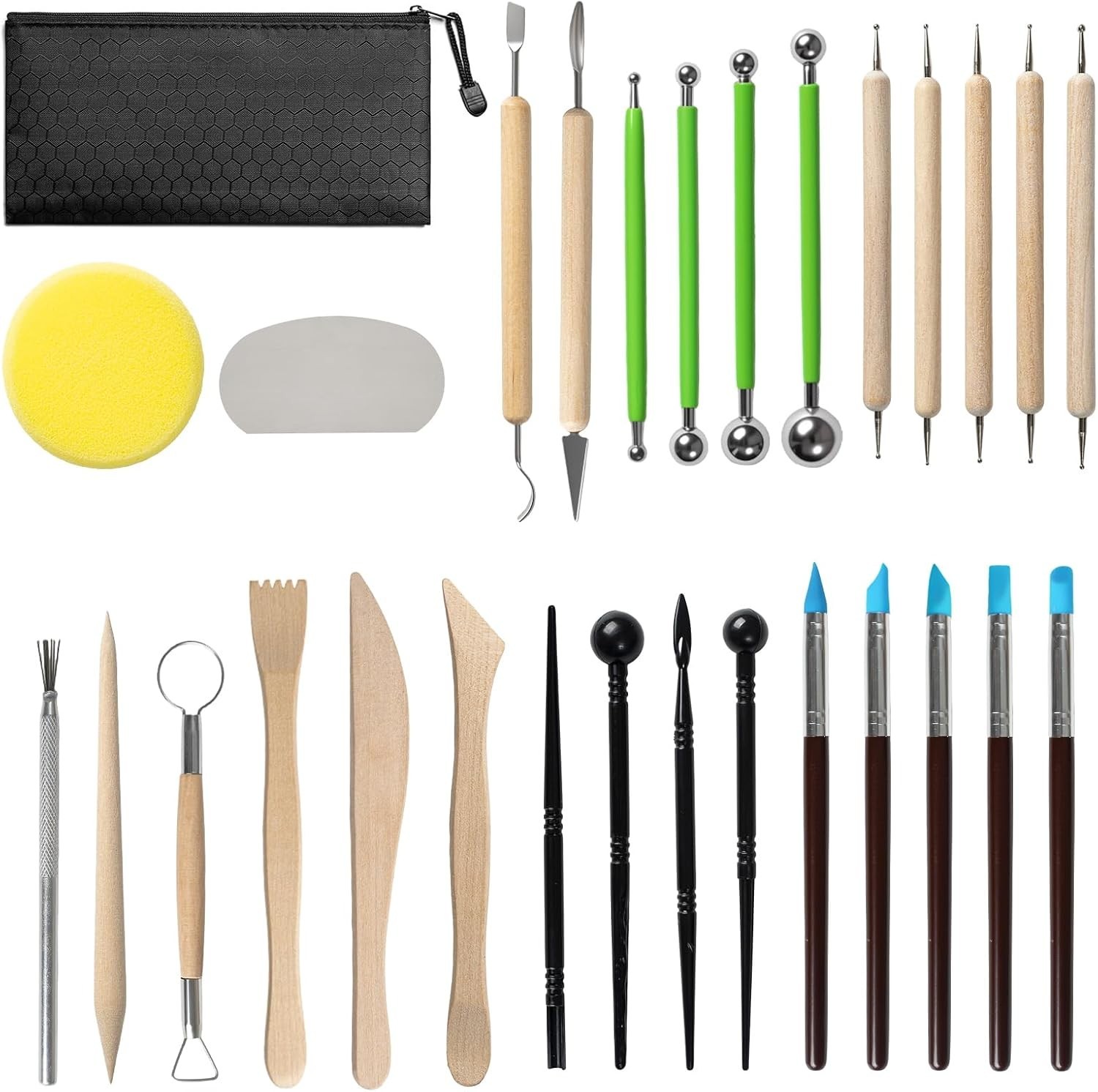 29 PCS Clay Sculpting Tools Kit Pottery Modeling Carving Set for Beginners